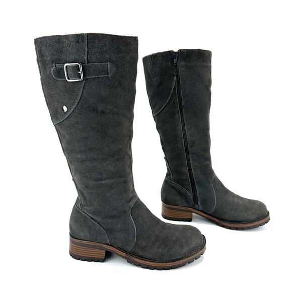 Kenneth Cole Reaction Women Gray Knee High Tall Riding Boot Sz 7.5 Suede Leather - Picture 11 of 14